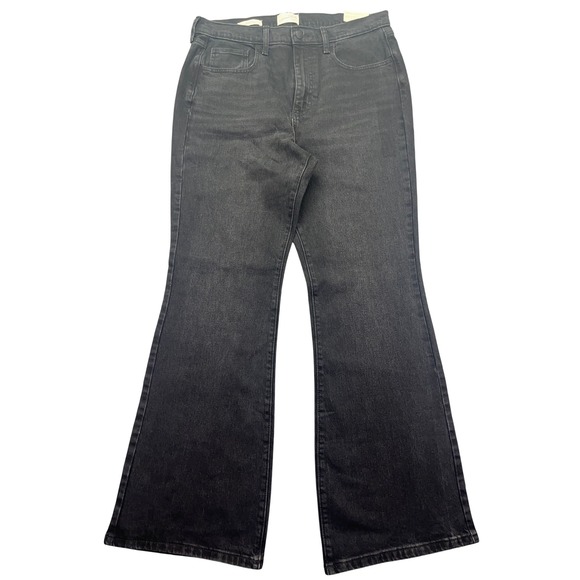 Universal Thread High-Rise Flare Jeans Comfort Stretch Black Wash Sz 12 Fits 34" - Picture 1 of 9